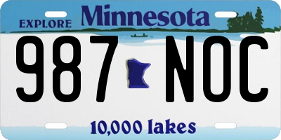 MN license plate 987NOC