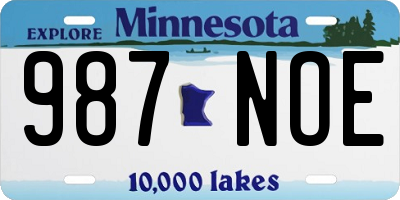 MN license plate 987NOE