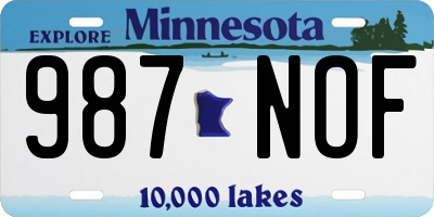 MN license plate 987NOF