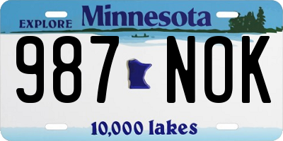 MN license plate 987NOK