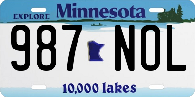 MN license plate 987NOL