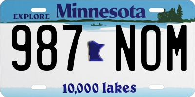 MN license plate 987NOM