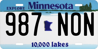 MN license plate 987NON