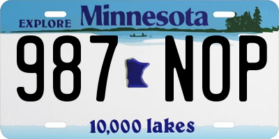 MN license plate 987NOP