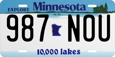 MN license plate 987NOU