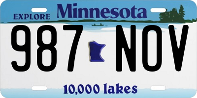 MN license plate 987NOV