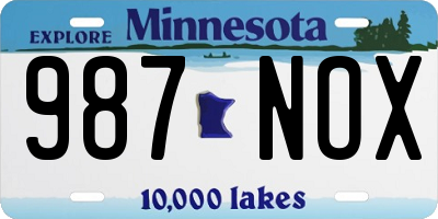 MN license plate 987NOX