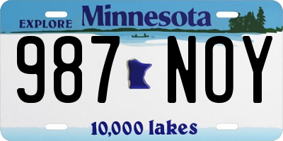 MN license plate 987NOY