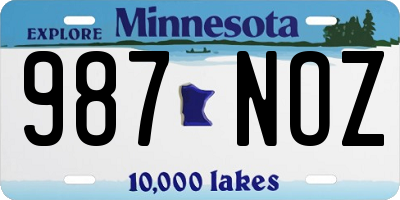 MN license plate 987NOZ