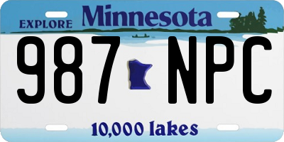 MN license plate 987NPC