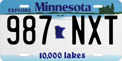 MN license plate 987NXT