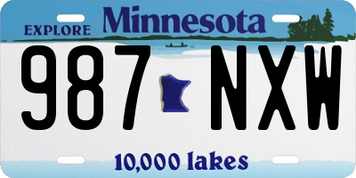 MN license plate 987NXW