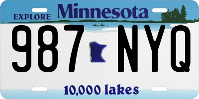 MN license plate 987NYQ