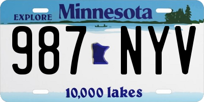 MN license plate 987NYV