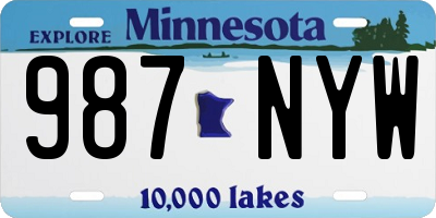 MN license plate 987NYW