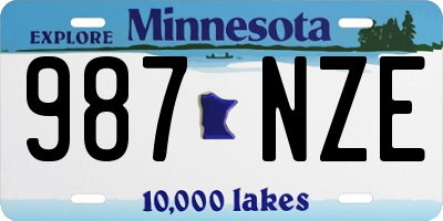 MN license plate 987NZE