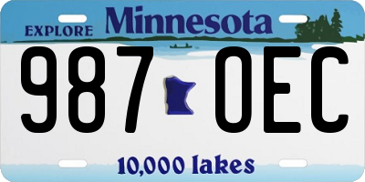 MN license plate 987OEC