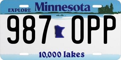 MN license plate 987OPP