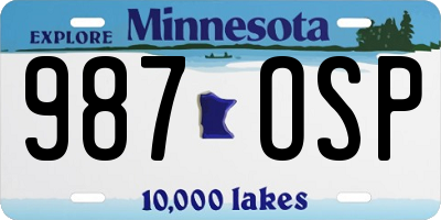 MN license plate 987OSP