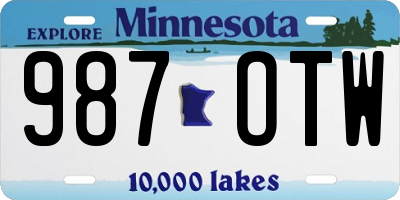 MN license plate 987OTW