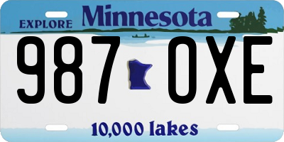 MN license plate 987OXE