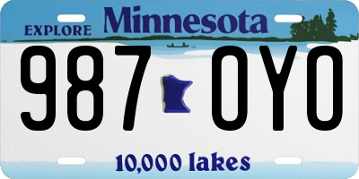 MN license plate 987OYO