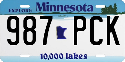 MN license plate 987PCK