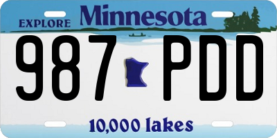 MN license plate 987PDD