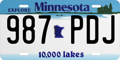MN license plate 987PDJ