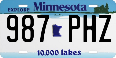 MN license plate 987PHZ