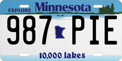 MN license plate 987PIE