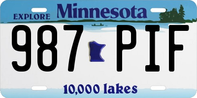 MN license plate 987PIF