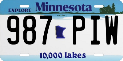 MN license plate 987PIW