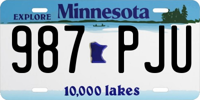 MN license plate 987PJU
