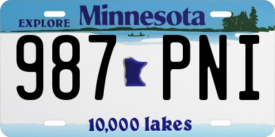 MN license plate 987PNI