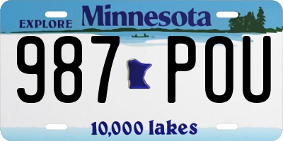 MN license plate 987POU