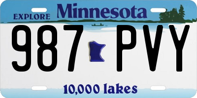 MN license plate 987PVY