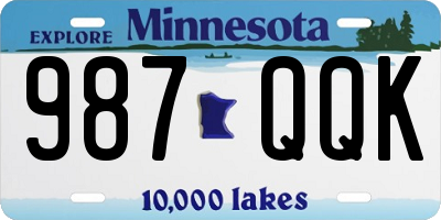 MN license plate 987QQK