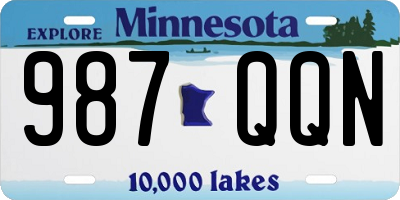 MN license plate 987QQN