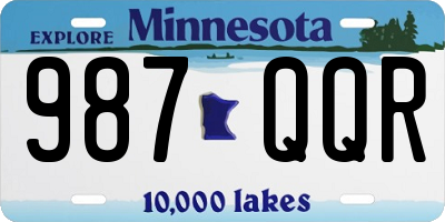 MN license plate 987QQR
