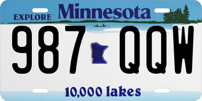 MN license plate 987QQW