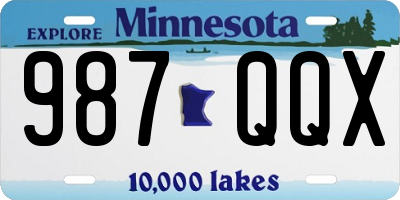MN license plate 987QQX