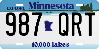 MN license plate 987QRT