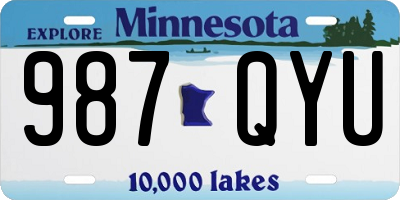 MN license plate 987QYU