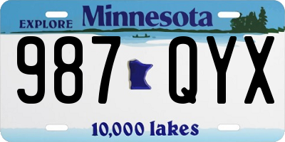 MN license plate 987QYX