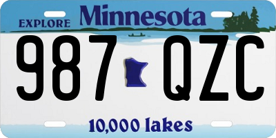 MN license plate 987QZC