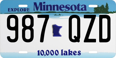 MN license plate 987QZD