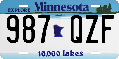MN license plate 987QZF
