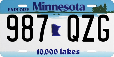 MN license plate 987QZG
