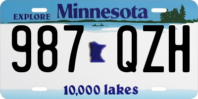 MN license plate 987QZH